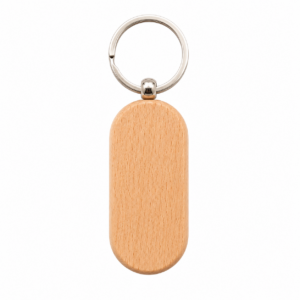 Beech Wood Laser Engraved Keychain
