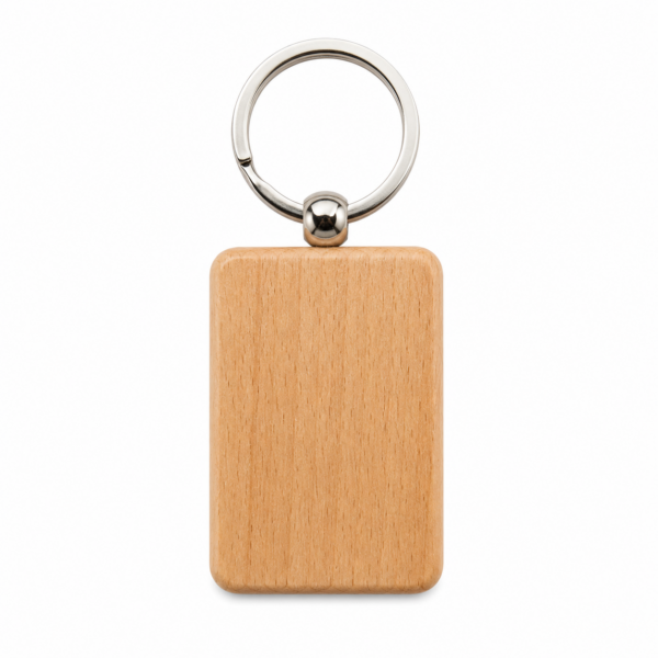 Rectangular beech wood keychain blank