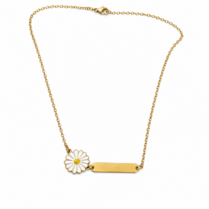 Custom Name Daisy Stainless Steel Necklace